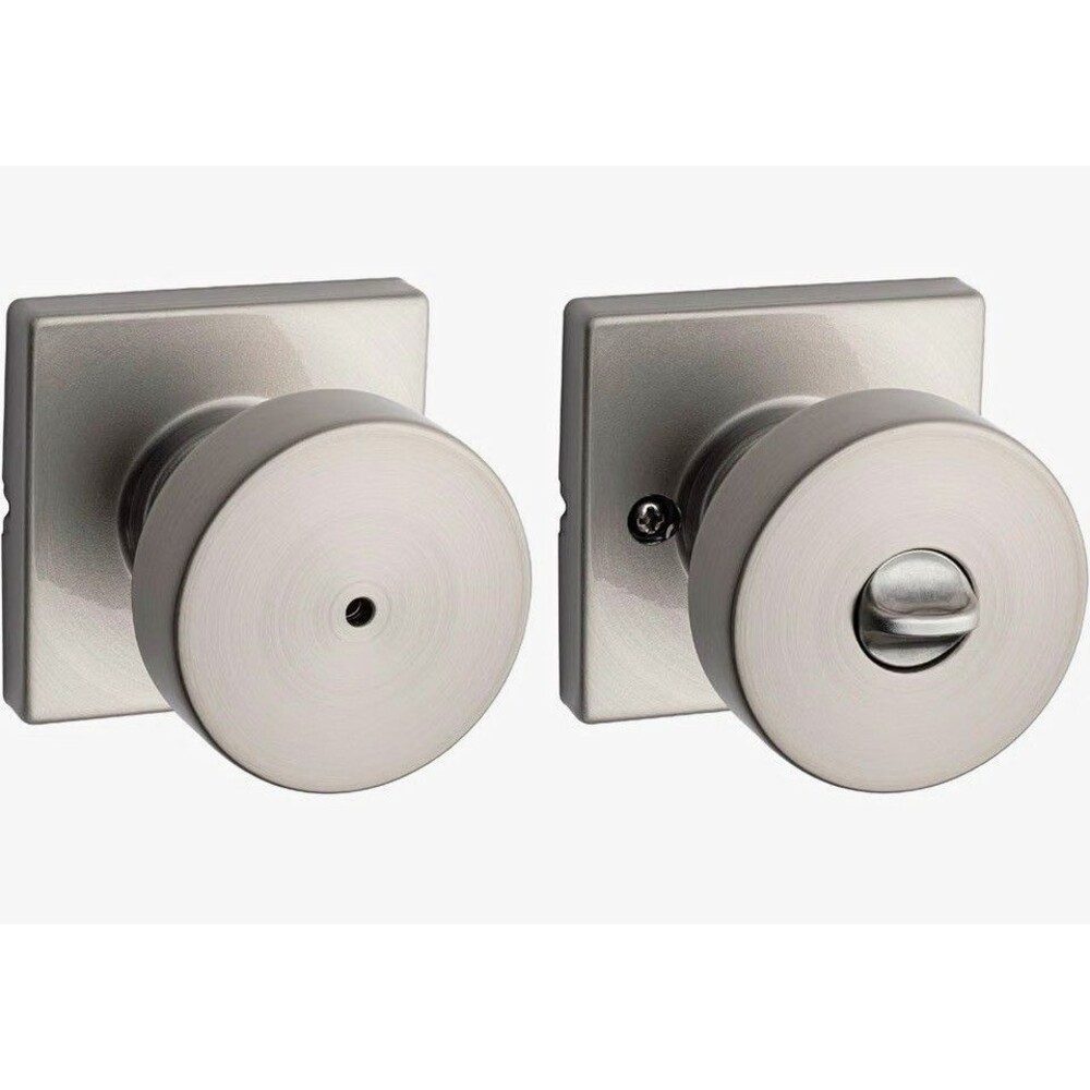 Interior Privacy Door Knob with Lock,For Bathroom and Bedroom,Sat Nickel Keyless